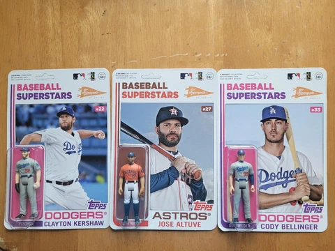 3 Topps MLB Baseball Action Figure Kershaw Jose Altuve Bellinger  Dodgers Astros Cover
