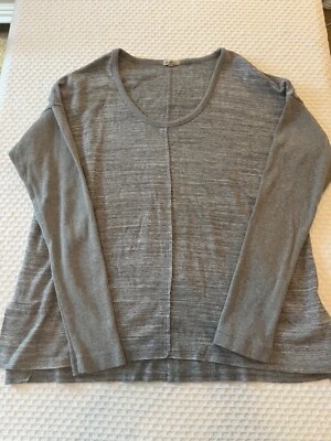 Mod-O-Doc Top Grande Algodón Rayón Spandex Manga Larga Gris con Aberturas Laterales Foto 1 de 4