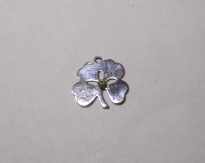 Charm quadrifoglio 4 foglie argento sterling vintage - Foto 1 di 4