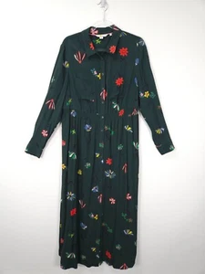 Boden Kleid Gr. 16 R Midnight Garden Blumen Maxi Krepp Langarm gerafft - Bild 1 von 10