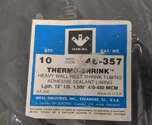 Ideal 46-357 Thermo-shrink Heat Shrink Tubing 12" X 1.50" Lot of 9 4246 - Picture 1 of 6
