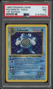 PSA 7 Poliwrath 1st Edition NM Pokemon Base Set 1999 Holo #13 Card - Picture 1 of 2