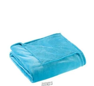 Luxury Soft Solid Plush Blanket Sky Blue Full Queen 100% Polyester 66''Wx90''L - Picture 1 of 2