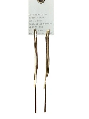 Pendientes colgantes de oro con flecos largos Anthropologie nuevos con etiquetas precio de venta sugerido por el fabricante 38 USD Foto 1 de 3