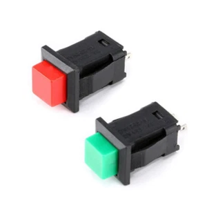 DS-429 Square Push Button Switch Self-locking Reset On/Off SPST 2 Pin Red Green - Picture 1 of 7