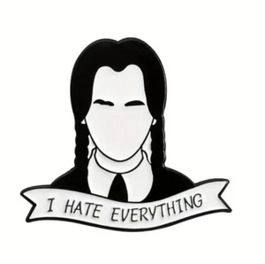 Wednesday Addams " I Hate Everything" ENAMEL PIN AU stock Free AU Postage - Picture 1 of 1