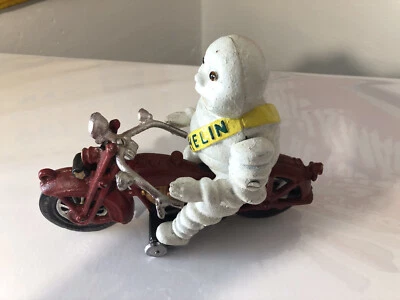 Michelin Man Bibendum on Motorcycle Cast Iron, New - Image 1 of 4