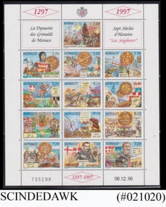 MONACO - 1997 700YRS OF THE GRIMALDI DYNASTY IN MONACO SCOTT#2023 - MIN/SHT MNH - Picture 1 of 1