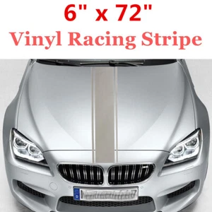 6" x 72" Vinyl Racing Stripe Pinstripe Decals Stickers Light Grey Color Stripes - Picture 1 of 5