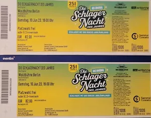 Konzert Tickets Die Schlager Nacht des Jahres Berlin Waldbühne, freie Platzwahl - Bild 1 von 1