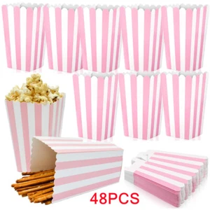 Paper Popcorn Bags Boxes for Movie Night – for Popcorn or Candies Pack of 48 - Picture 1 of 8