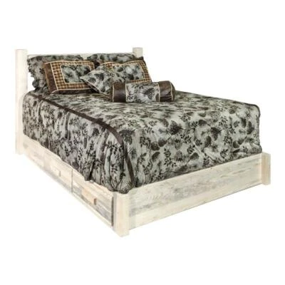 Montana Woodworks Homestead Almacenamiento Madera Maciza Pino Plataforma Cama en Natural Foto 1 de 4