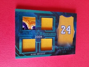 KOBE BRYANT PATCH & GAME USED JERSEY CARD #d5/6 2020 LEAF ITG LOS ANGELES LAKERS - Picture 1 of 2