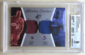 BGS 9 LEBRON JAMES & DARKO MILICIC 2003 SPX WINNING COMBOS JERSEY RC10,9,9.5,8.5 - Picture 1 of 2