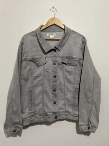Breakers Size 22 Women’s Grey Denim Jacket Stretch Long Sleeve Button Casual - Imagen 1 de 13