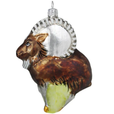Capricorn Hanger Glass Figure Animal - Christmas Decoration Tree Ornament - Image 1 of 4