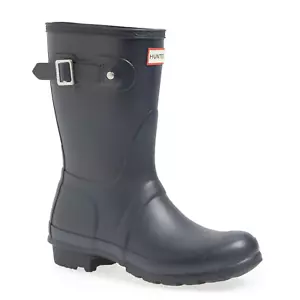 Hunter Original kurze wasserdichte Regenstiefel in Navy Größe 6 - Bild 1 von 8