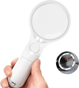 Lupa de mano con aumento 3X 45X con luz LED para leer joyas - Bild 1 von 12