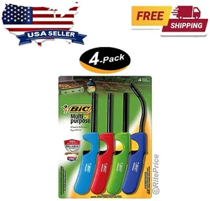 4 Pcs BIC Multi-Purpose Lighters, Classic Edition Lighter & Flex Wand (4 Pack) - Picture 1 of 9