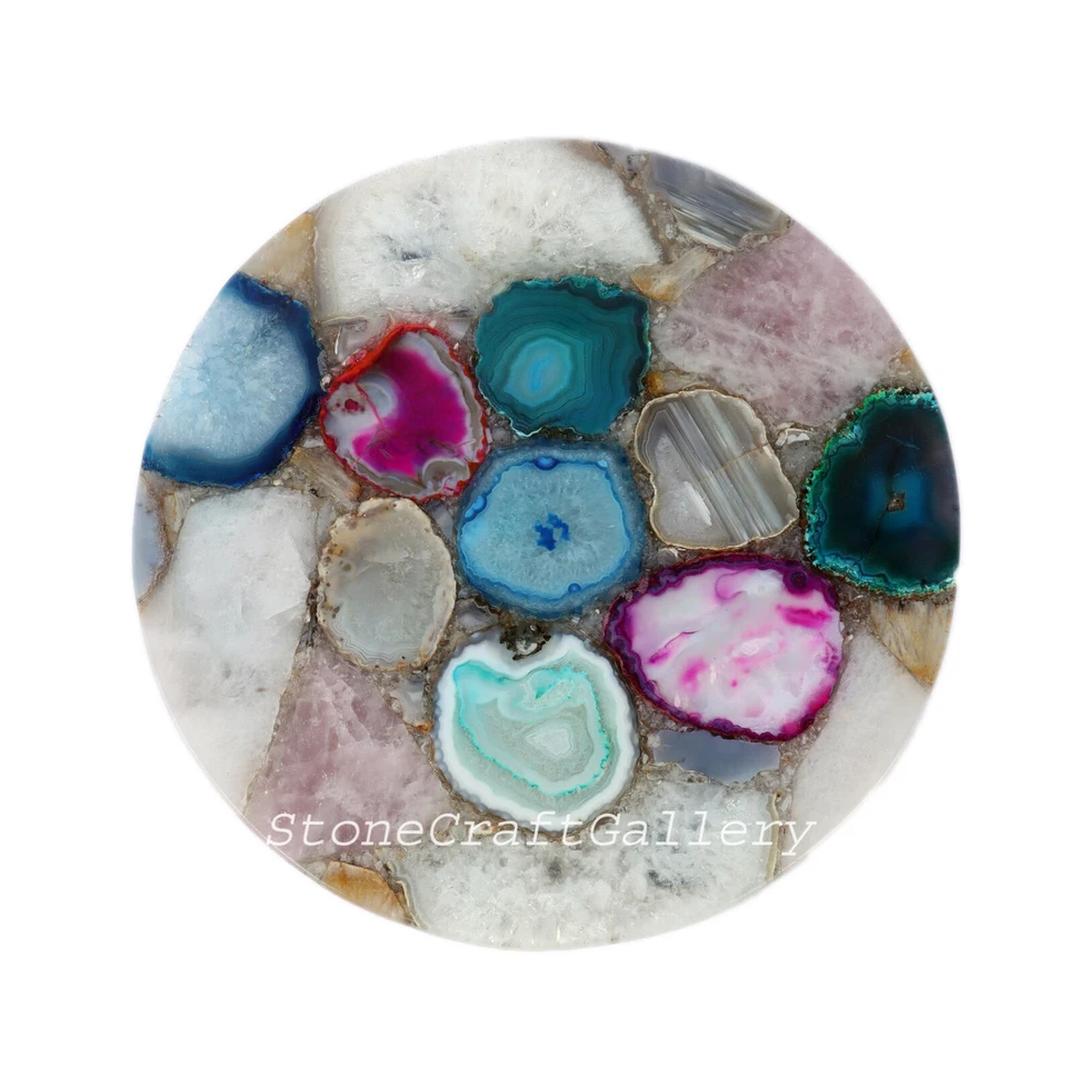 15" Mix Agate Table Top / Agate Top Handmade Work - Image 1 of 4