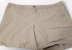 ELLOS KHAKI BEIGE CHINO SHORTS PLUS SIZE 24, INSEAM 5.5" - Picture 1 of 4