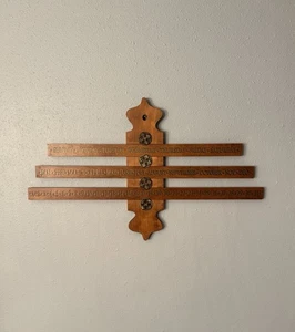 Ewiger Schiebekalender 3-armig Wandhalterung Holz Messing Tell City Chair Co. USA - Bild 1 von 13