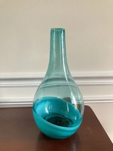 Art Decor türkis Wirbelwelle Glas Vase Krug groß 14" hoch - Bild 1 von 5