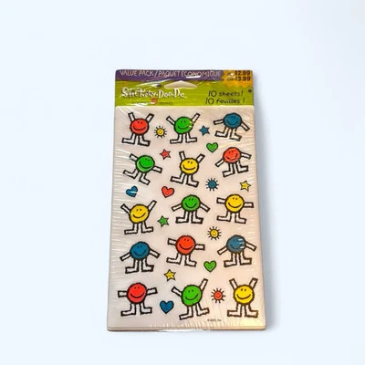 Vintage American Greetings 90’s Neon Smiley Stickers 8 Sheets 232 Total Stickers - Image 1 of 4