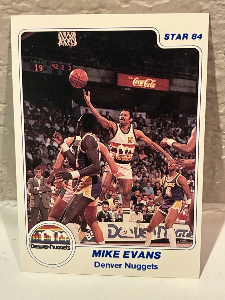 1983-84 Star Mike Evans #187 Denver Nuggets EXMT C - Image 1 of 2