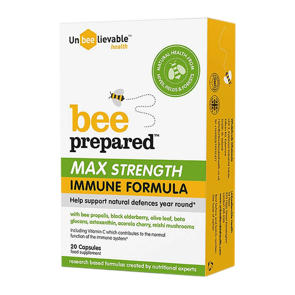 UNBEELIEVABLE Beelievable Health Bee Prepared Max Strength Immune Formula 20 Capsules