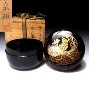 LN22 Japanese High-class Lacquered Wooden Tea Caddy, NATSUME by Sorin Kawahata - Picture 1 of 10