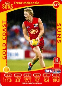 2012 Gold Coast Suns AFL TeamCoach Card - Trent McKenzie - Picture 1 of 3