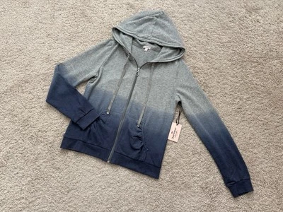 NWT Juicy Couture Cotton Blend Ombre Gray/Blue Track Jacket Women's Sz S Hoodie - Image 1 of 4