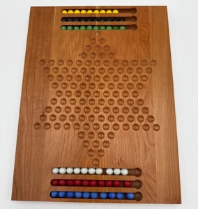 Juego de mesa de madera Great American Trading Company damas chinas con canicas EE. UU. - Imagen 1 de 8