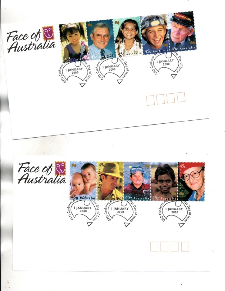 Australia FDC Sc#1799a to y in Strips of 5 on 5 Covers - Image 1 of 3