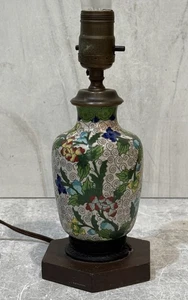 Vintage Chinese Cloisonné Lamp with Trailing Flowers - Picture 1 of 19
