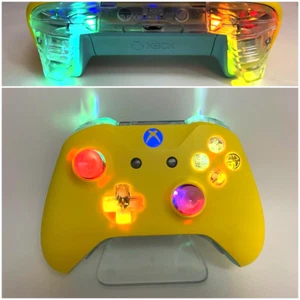 Microsoft Xbox One Controller - Yellow & Blue with custom LED mod - Great GIFT - Picture 1 of 12