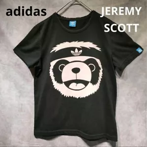 JEREMY SCOTT Adidas Originals PANDA Print T-Shirt Lady’s Size L RARE Used - Picture 1 of 8