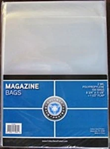 100 THICK MAGAZINE SIZE COLLECTOR BAGS ARCHIVAL SAFE CRYSTAL CLEAR - Picture 1 of 1