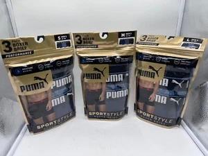 NEW 3 P[ACK MEN'S PUMA DRY CELL SPORT PERFORMANCE STRETCH BOXER BRIEF S/M/L - Picture 1 of 13