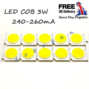 10 Stück LED COB Lampe Chip 3 W Strahler Quadrat Glühbirne 13 x 13 mm für DIY LED UK - Bild 1 von 2