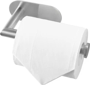 Gebürstetes Nickel Toilettenrolle Papierhalter stark selbstklebend Stick Wandhalterung - Bild 1 von 7