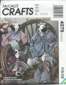 M 4275 patrón de costura GRANJA País Vaca Becerro MUÑECAS Y ROPA coser DIVERTIDO ANIMAL SIN CORTAR - Imagen 1 de 1