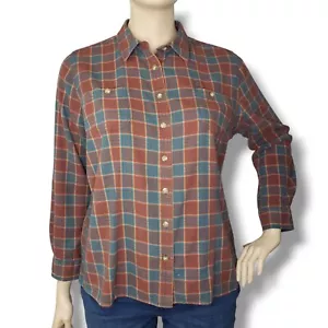 Camisa de franela Duluth Trading Co Free Swingin para mujer 2XL naranja - Imagen 1 de 7