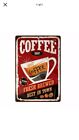 TIN SIGN "Red Devil Coffee” Kitchen Caffeine Java Beans Vintage Decor Mancave