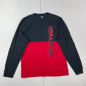 HOLLISTER T-Shirt XL Schwarz Rot Herren Langarm Grafikdruck Logo 100% Baumwolle - Bild 1 von 13