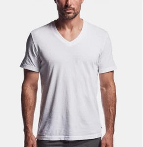 T-shirt uomo James Perse vestibilità rilassata nuova con etichette bianca S/S scollo a V cotone morbido MLJ3352 - Foto 1 di 4