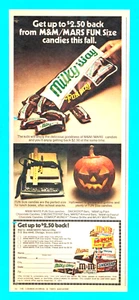 1974 MILKY WAY Süßigkeiten Halloween Kürbis PRINT AD Mars Gutschein Angebot - Bild 1 von 3