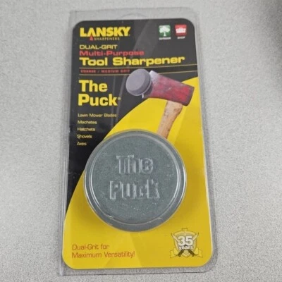 Lansky Puck Herramienta Multiusos Hacha Cortacésped Hoja Pala Afilador Doble Grano Foto 1 de 4