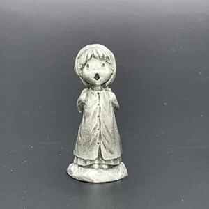 1979 Hallmark Little Gallery Girl Child Caroler Singing Pewter Figurine Vintage - Picture 1 of 7